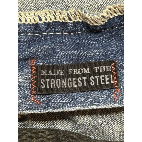 T.K. Axel Jeans Mens W32 L32 Wolcott Boot Cut Distressed Ripped Blue Denim - Picture 16 of 16